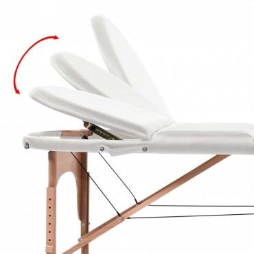 vidaXL Folding Massage Table 1.6" Thick with 2 Bolsters Oval White