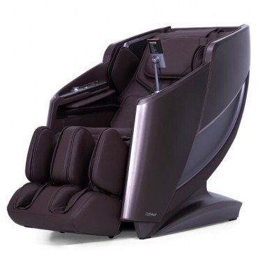 Full Body Zero Gravity Massage Recliner with Airbags and Foot Rollers-Brown