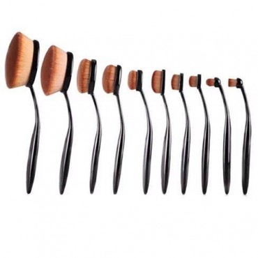 Colors: BLACK - Beauty Experts Set of 10 Oval Beauty Brushes