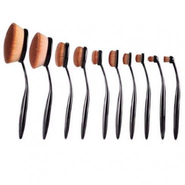 Colors: GOLD - Beauty Experts Set of 10 Oval Beauty Brushes