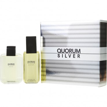 QUORUM SILVER by Antonio Puig (MEN) - EDT SPRAY 3.4 OZ & AFTERSHAVE 3.4 OZ