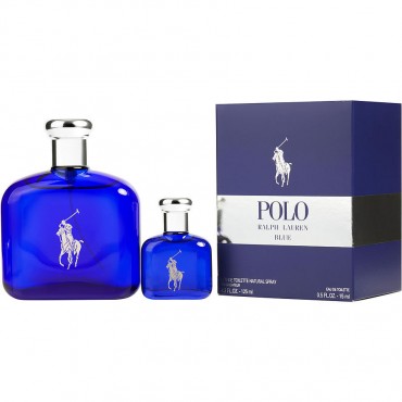 POLO BLUE by Ralph Lauren (MEN) - EDT SPRAY 4.2 OZ & EDT 0.5 OZ MINI