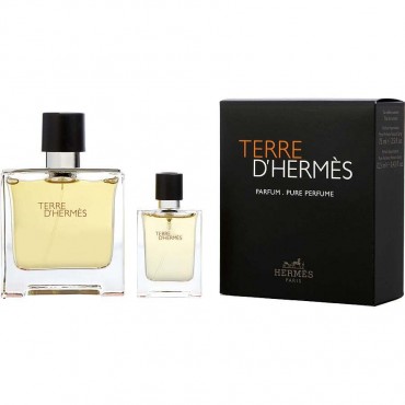 TERRE D'HERMES by Hermes (MEN) - PARFUM SPRAY 2.5 OZ & PARFUM SPRAY 0.42 OZ MINI