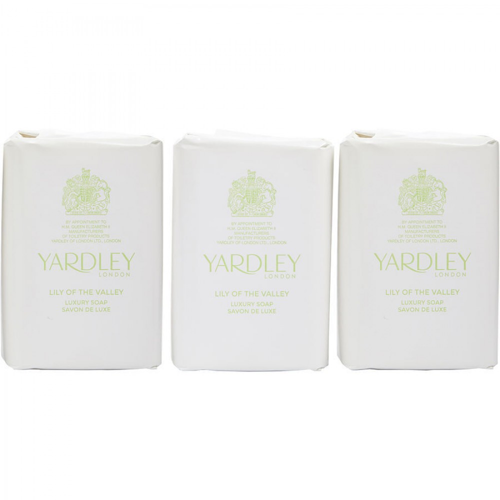 YARDLEY LILY OF THE VALLEY by Yardley (WOMEN) - LUXURY SOAPS 3 x 3.5 OZ EACH (NEW PACKAGING)