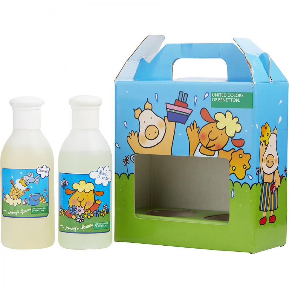 BENETTON ON BENNY'S FARM by Benetton (UNISEX) - EDT 6.7 OZ & SHAMPOO 6.7 OZ (FRESH WATER SCENT)