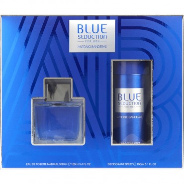 BLUE SEDUCTION by Antonio Banderas (MEN) - EDT SPRAY 3.4 OZ & DEODORANT SPRAY 5.1 OZ