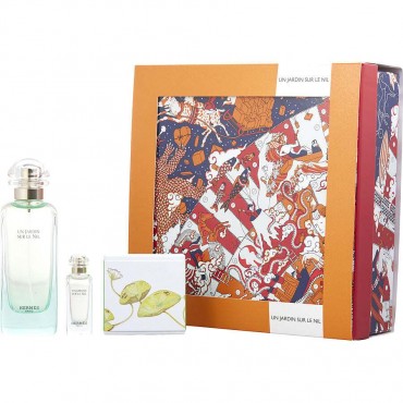 UN JARDIN SUR LE NIL by Hermes (WOMEN) - EDT SPRAY 3.3 OZ & SOAP 1.7 OZ & EDT 0.25 OZ MINI