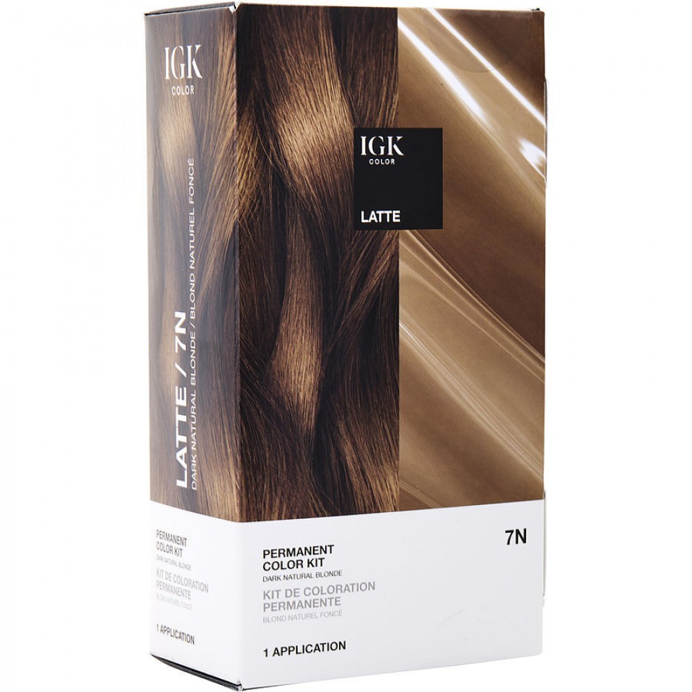 IGK by IGK (UNISEX) - PERMANENT COLOR KIT - 7N LATTE (NATURAL BLONDE)