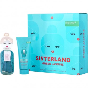 BENETTON SISTERLAND GREEN JASMINE by Benetton (WOMEN) - EDT SPRAY 2.7 OZ & BODY MILK 2.5 OZ