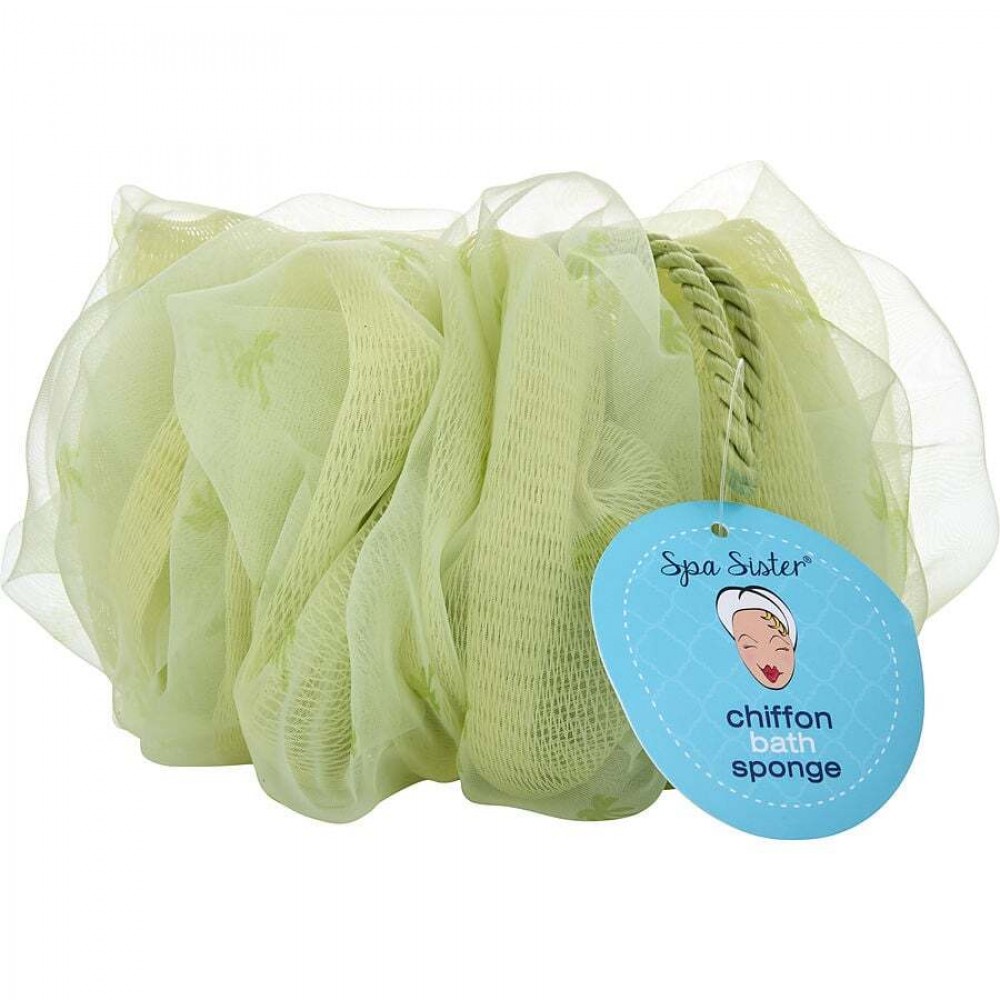 SPA ACCESSORIES by Spa Accessories (UNISEX) - CHIFFON DREAMY BATH SPONGE - CELERY/PALMS