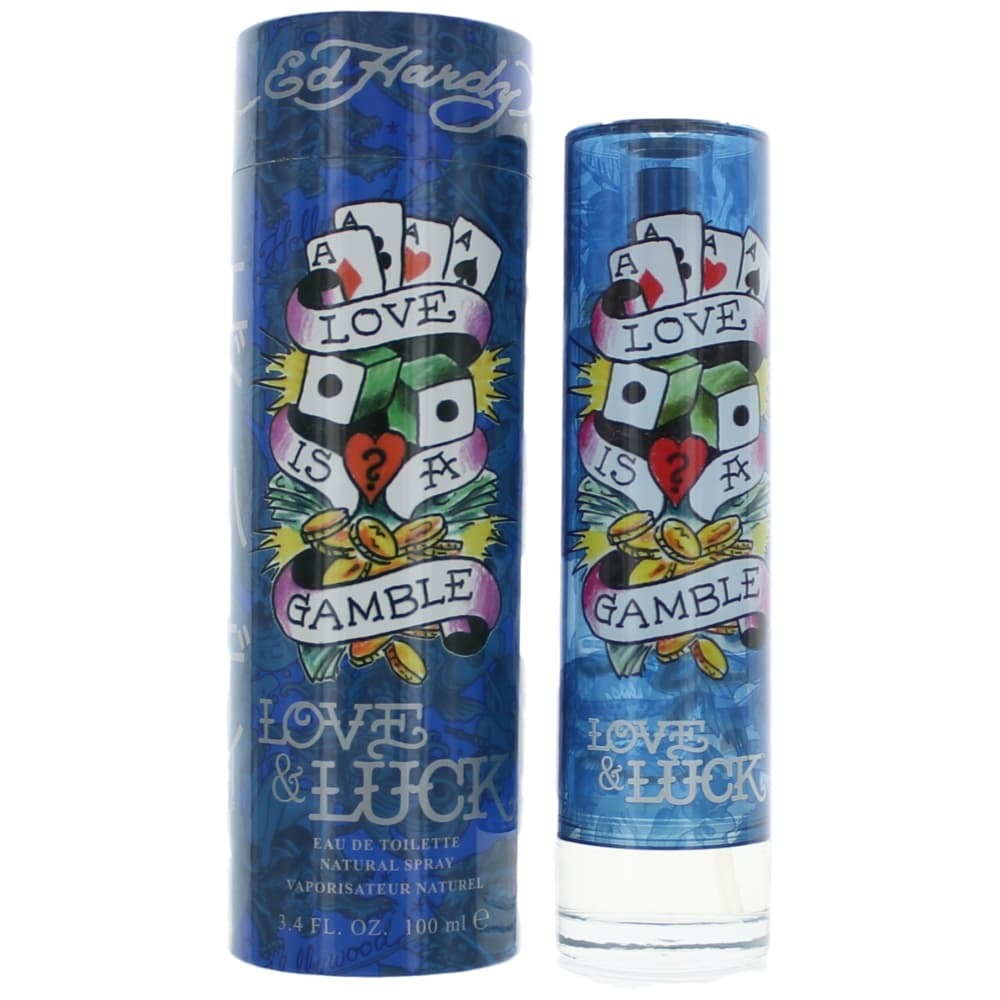 Ed Hardy Love & Luck by Christian Audigier, 3.4 oz Eau De Toilette Spray for Men