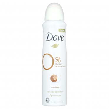 Dove 0% Aluminum Deodorant Spray Shea Butter Aluminum Free Deodorant For 48 Hour Protection 4OZ, 1