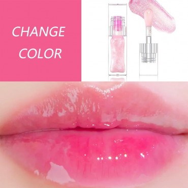 Magic Color Changing Lip Oil, Gloss Tinted Lip Balm Transparent Lip Care