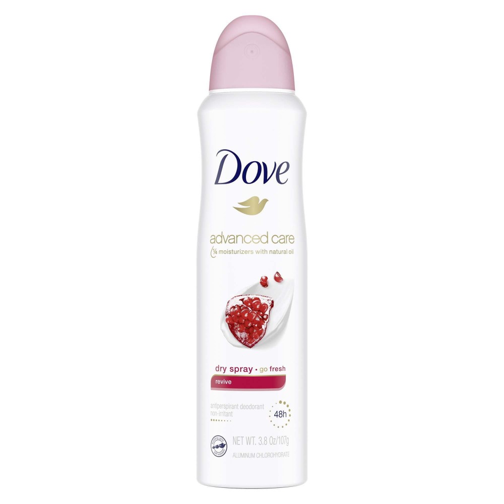 Dove Advanced Care Long Lasting Women's Antiperspirant Deodorant Spray, Revive Pomegranate, 3.8 oz