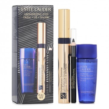 ESTEE LAUDER - Sumptuous Extreme Mascara Set: Extreme Volume Mascara 8ml + Double Wear Eye Penci 8g + Eye Makeup Remover 30ml 622760 3pcs