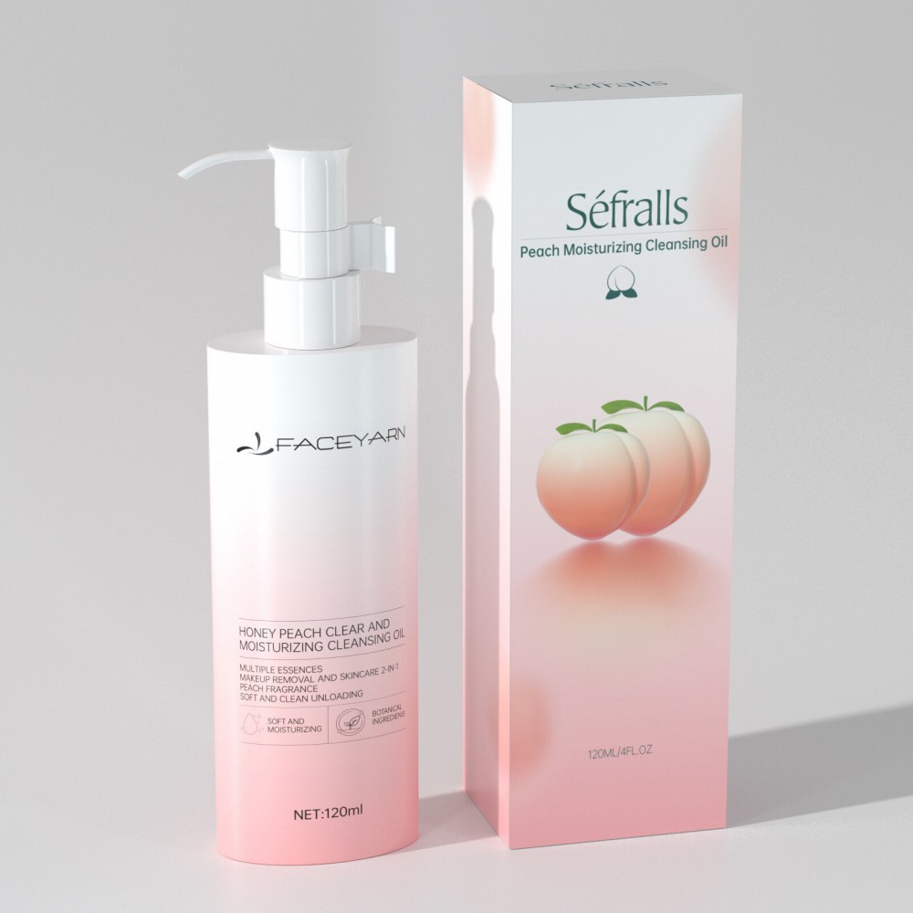 Sefralls Peach Moisturizing Cleansing Oil, Vegan, Face Wash for Sensitive, Face Pore Cleanser, natural ingredients makeup removal oil, fresh hydrating jojoba