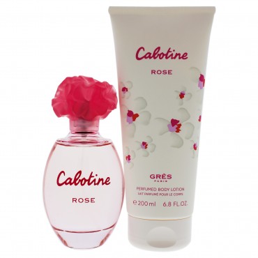 Cabotine Rose by Parfums Gres for Women - 2 Pc Gift Set 3.4oz EDT Spray, 6.76oz Perfumed Body Lotion