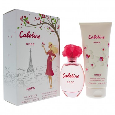 Cabotine Rose by Parfums Gres for Women - 2 Pc Gift Set 3.4oz EDT Spray, 6.76oz Perfumed Body Lotion