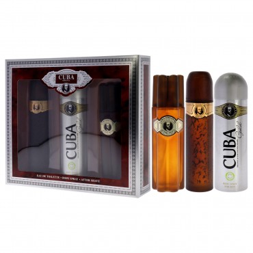 Cuba Gold by Cuba for Men - 3 Pc Gift Set 3.3oz EDT Spray, 6.6oz Deodorant Spray, 3.3oz After Shave