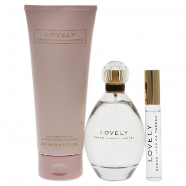 Lovely by Sarah Jessica Parker for Women - 3 Pc Gift Set 3.4oz EDP Spray, 0.34oz EDP RollerBall, 6.7oz Body Lotion