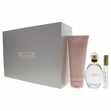 Lovely by Sarah Jessica Parker for Women - 3 Pc Gift Set 3.4oz EDP Spray, 0.34oz EDP RollerBall, 6.7oz Body Lotion