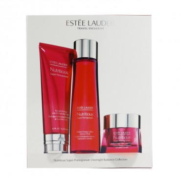 Estee Lauder - Nutritious Super-Pomegranate Overnight Radiance Collection: Cleansing Foam 125ml+Lotion Intense Moist 200ml+Night Creme 50ml - 3pcs