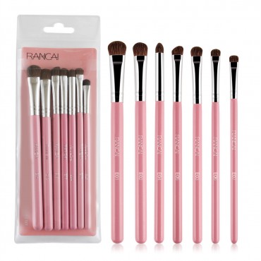 Eye Makeup Brushes 7pcs Essential Eyeshadow Brushes Kit with Soft Synthetic Hairs & Wood Handle for Eyeshadow, Blending, Eyebrow, Eyeliner