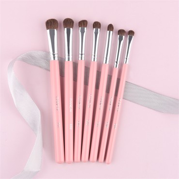 Eye Makeup Brushes 7pcs Essential Eyeshadow Brushes Kit with Soft Synthetic Hairs & Wood Handle for Eyeshadow, Blending, Eyebrow, Eyeliner