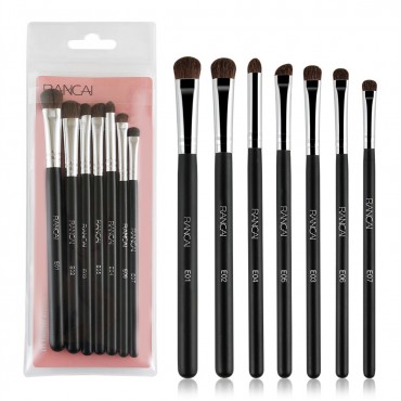 Eye Makeup Brushes 7pcs Essential Eyeshadow Brushes Kit with Soft Synthetic Hairs & Wood Handle for Eyeshadow, Blending, Eyebrow, Eyeliner