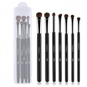 Eye Makeup Brushes 7pcs Essential Eyeshadow Brushes Kit with Soft Synthetic Hairs & Wood Handle for Eyeshadow, Blending, Eyebrow, Eyeliner