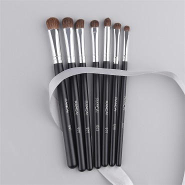 Eye Makeup Brushes 7pcs Essential Eyeshadow Brushes Kit with Soft Synthetic Hairs & Wood Handle for Eyeshadow, Blending, Eyebrow, Eyeliner