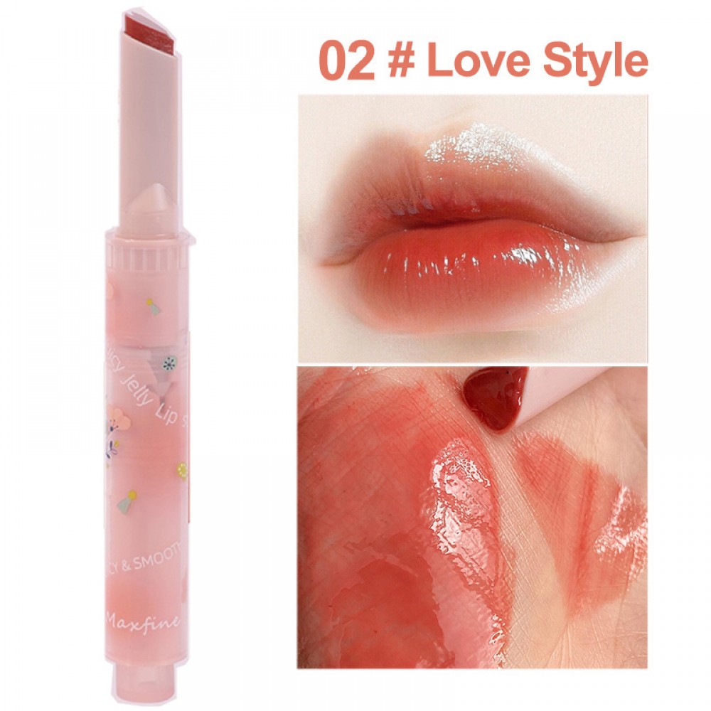 Jelly Mirror Lipstick Makeup Love Shape Waterproof Non-stick Cup Solid Lip Gloss Clear Long Lasting Moisturizing Lipstick Pen