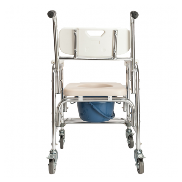 4 in 1 Multifunctional Aluminum Elder People Disabled People Pregnant Women Commode Chair Bath Chair White