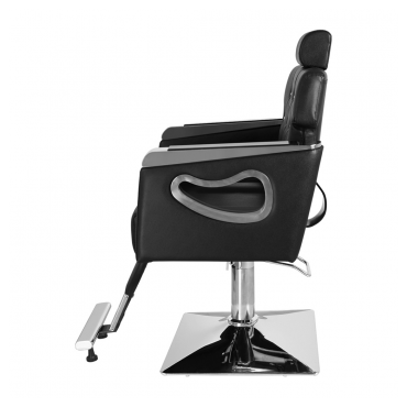 PVC Leather Cover Galvanized Square Tray with Footrest Retractable Barber Chair 300.00lbs Black HZ88111 N001