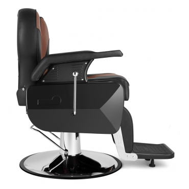 PVC Leather Case ABS Armrest Shell 300lbs Load-Bearing Disc With Footrest Can Be Put Down Barber Chair Black Brown