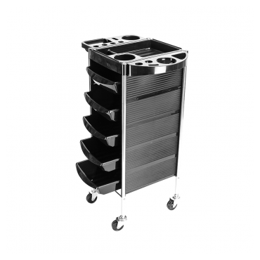 YC-Q7 5 Tiers Hairdresser Beauty Storage Trolley Black