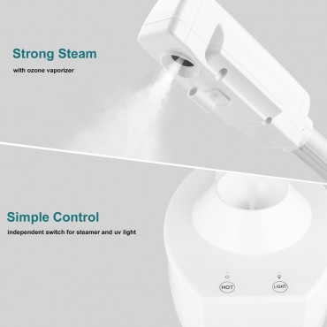 2 in 1 Touch Screen Facial Steamer with 3X Magnifying Lamp, Esthetician Steamer Professional Aromatherapy Humidifier Face Spa Mist Steam for Home Beauty Salon, Personal Skin Care Deep Cleaning